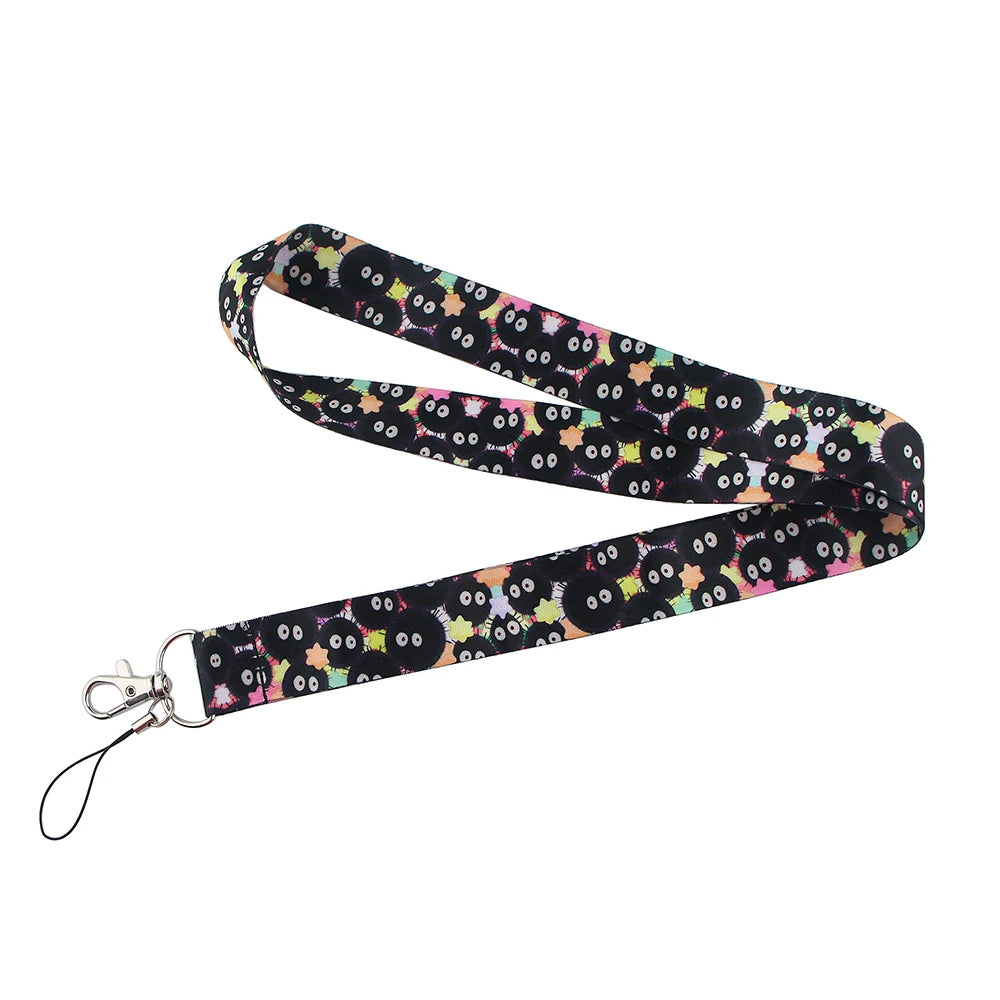 Anime Movie Lanyard Cute Cat Card Holder Neck Strap for Key ID Card Phone Straps Badge Holder Keyrings Cosplay Accessories Gifts
