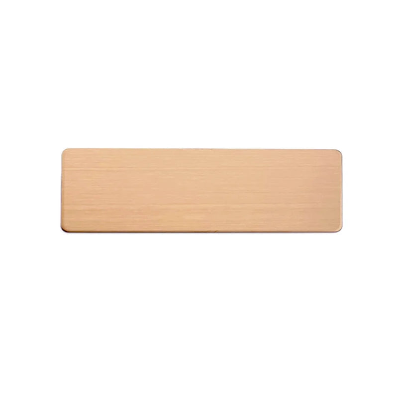 10pcs Laser Engraving Name Badge Holder Round Corner Gold Color Stainless Steel Badge Blank Material 70x20mm