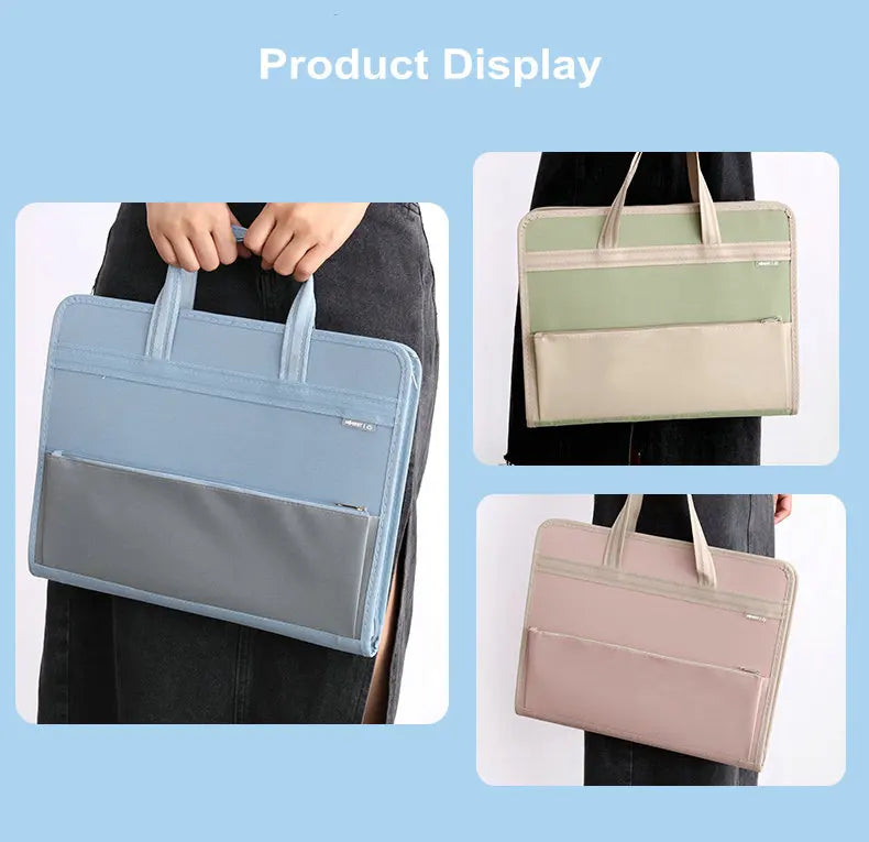 Portable Expanding File A4 Document Bag 13-layers Accordion File Organizer Paper Holder Oxford Fabric Paper Storage A4 File Bag