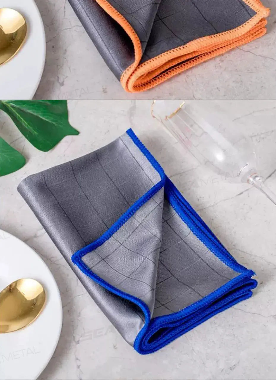 SEAMETAL Microfiber Carbon Cloth to Wipe Windows Wine Glasses Tableware Glass Cleaning Cloth Carbon Fiber Rag for Car Home Clean