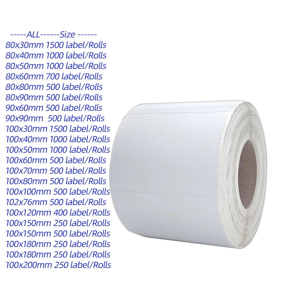 100x100mm Rolls Direct Thermal Label Self Adhesive Paper Waybill Address Thermal Sticker Shipping Label 80x60mm Product Label