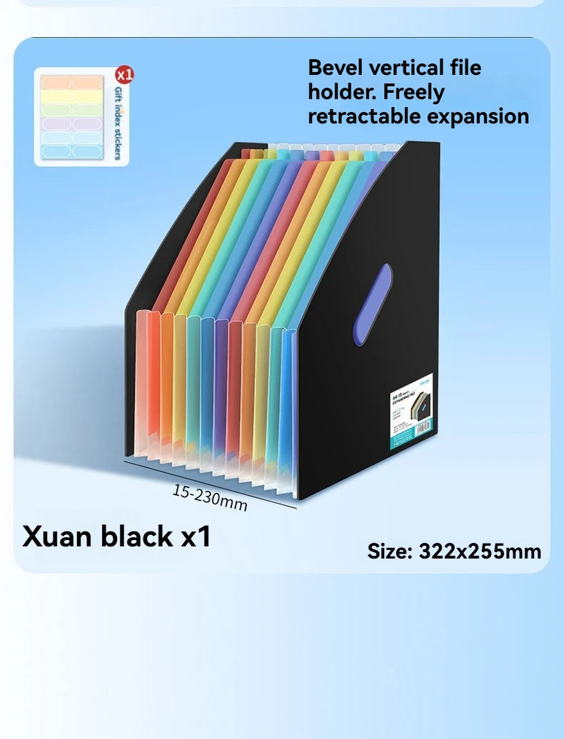 1PC Large Capacity Student Multi Layer Exam Paper Storage Bag, Vertical Scalable Classified Folder