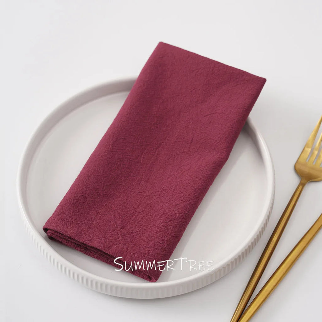 6pcs 40x40cm Cloth Napkins Washed Cotton Dinner Table Napkin Square Soft Absorbent Washable for Home Wedding Party Decoration