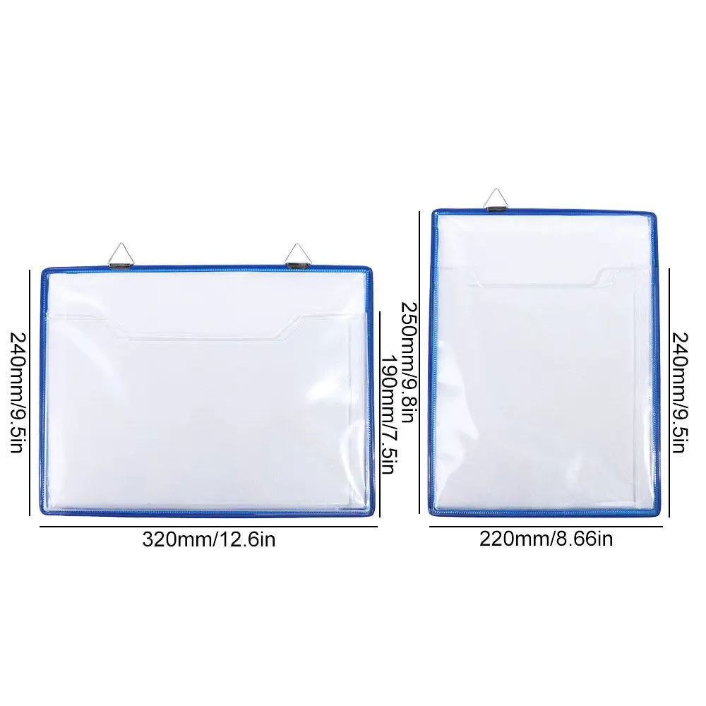 Wall Hanging A4 Receipt Organizer Waterproof Water Resist Document Storage Bag PVC Transparent File Folder for Classroom Office