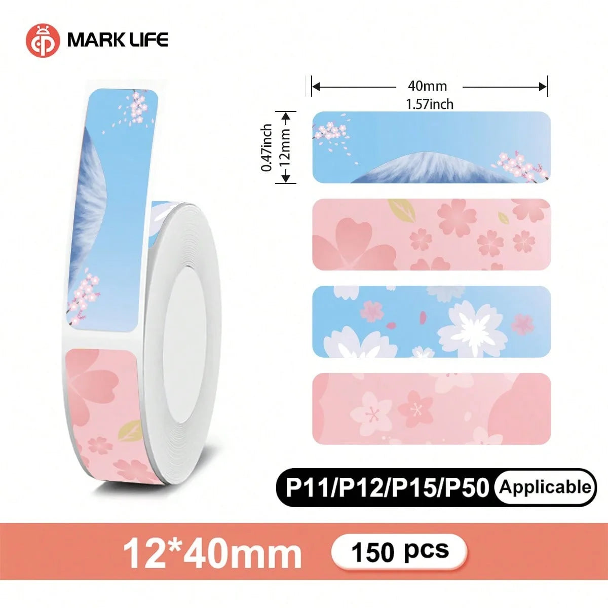 150pcs Waterproof Blank Self Adhesive Assorted Stickers Removable 12x40mm Label Stickers Name Tag Bottle File Document
