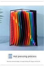 A4 12-Pocket Rainbow Accordion File Folder, Elastic Band Expanding Document Organizer with Index Tabs for School Office