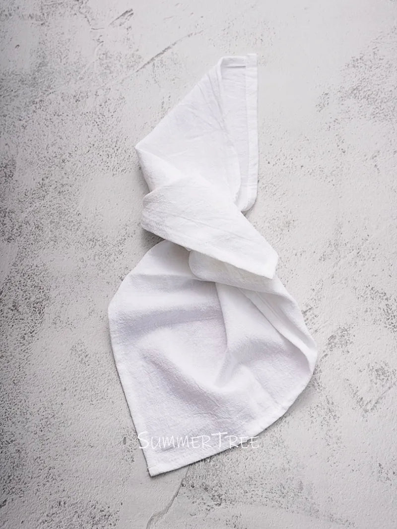 10pcs Napkins 40X40CM Plain Washed Cotton Classic Style Tea Towel Dining Place Mats Home Kitchen Dinner Wedding Settings Decor