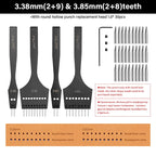 WUTA 3G Leather Punches Head Replaceable Pricking Iron Removable Diamond Olive Round Hole French Style Chisel DIY Craft Tools