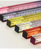 1pcs Colorful Clear Straight Ruler 15cm Four Edges Acrylic Transparent Gradient Lightweight Measuring Tools for Students A7795