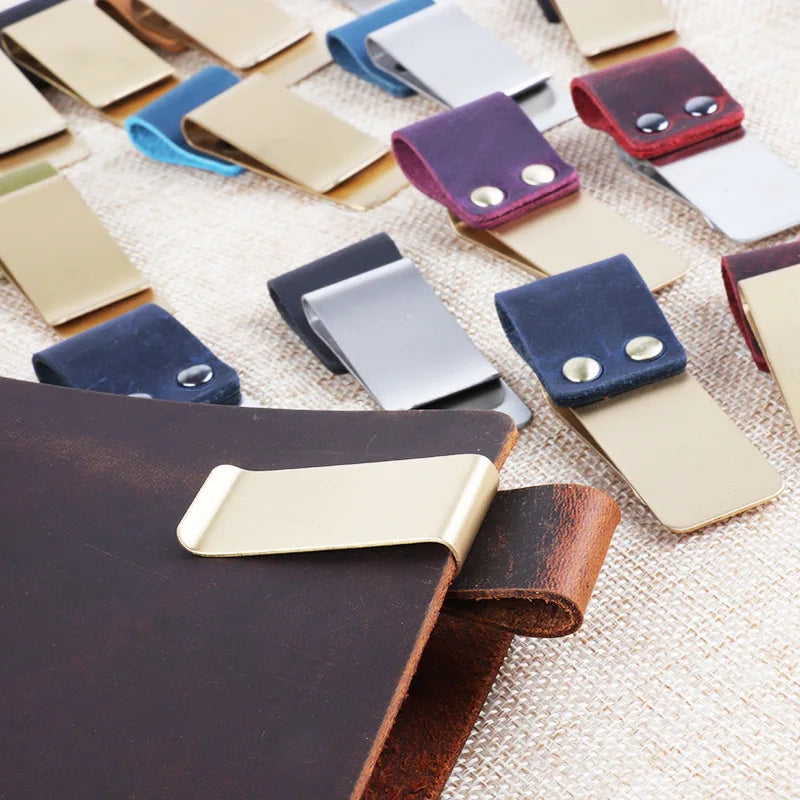 1pc Travelers Notebook Pen Holder Retro Metal Leather Pen Clip Stainless Steel For Midori Travelers Notebook Diary