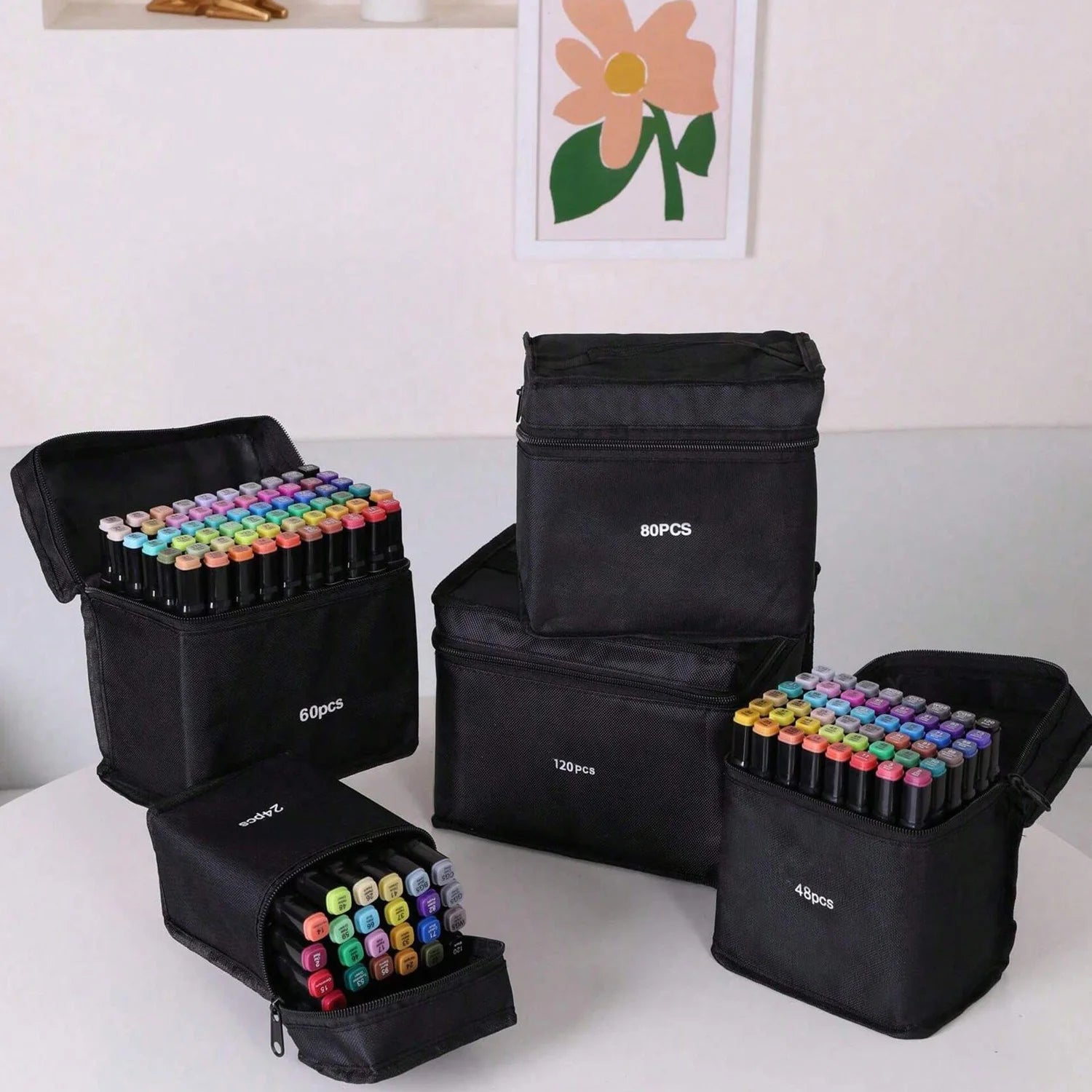 24-262 Colors Alcohol Drawing Markers Dual Tip Permanent Art Sketch Markers for Illustration School Supplied