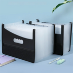 Portable 13/25 Pockets Expanding File Box A4 Expanding Capacity Accordion File Folder Document Organizer Office