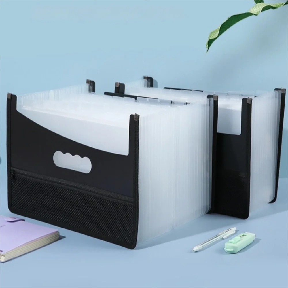 Portable 13/25 Pockets Expanding File Box A4 Expanding Capacity Accordion File Folder Document Organizer Office