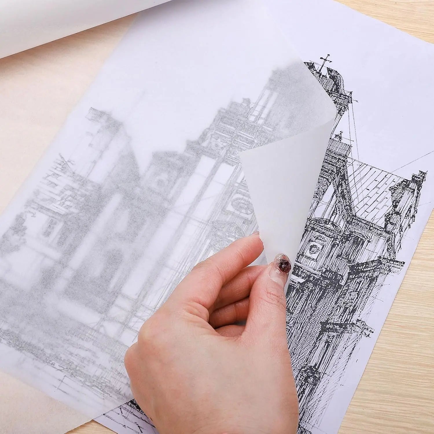White Trace Paper Pattern Paper Translucent Tracing Paper for Sewing, Drawing, Sketch, Gift Wrapping