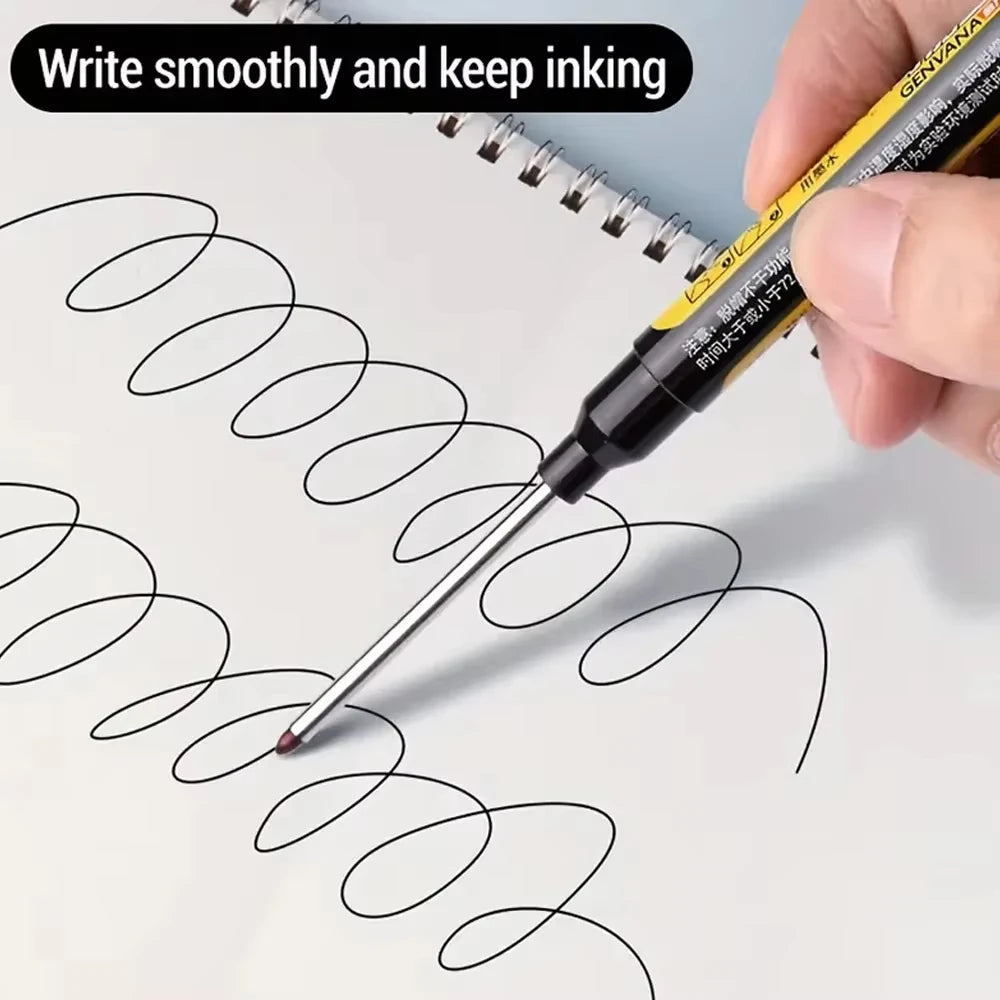 1-6Pcs 45mm Waterproof Long Head Nib Deep Hole Markers Pen Tile Carpenter Pen Multi-purpose for Woodworking Black/Blue/Red Ink