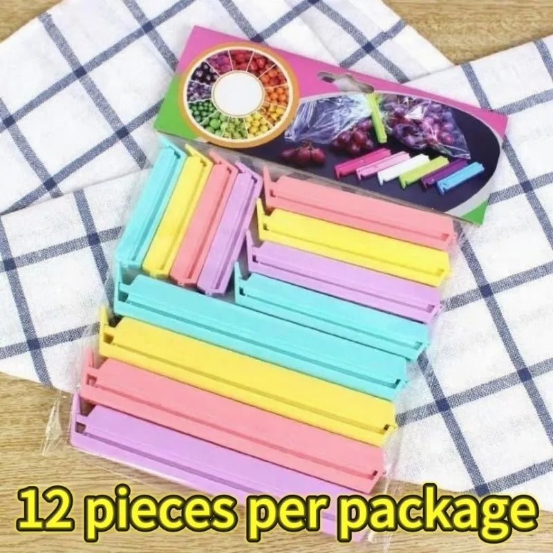 12-60Pcs Portable New Kitchen Storage Food Snack Seal Sealing Bag Clips Sealer Clamp Plastic Tool Kitchen Accessories Wholesale