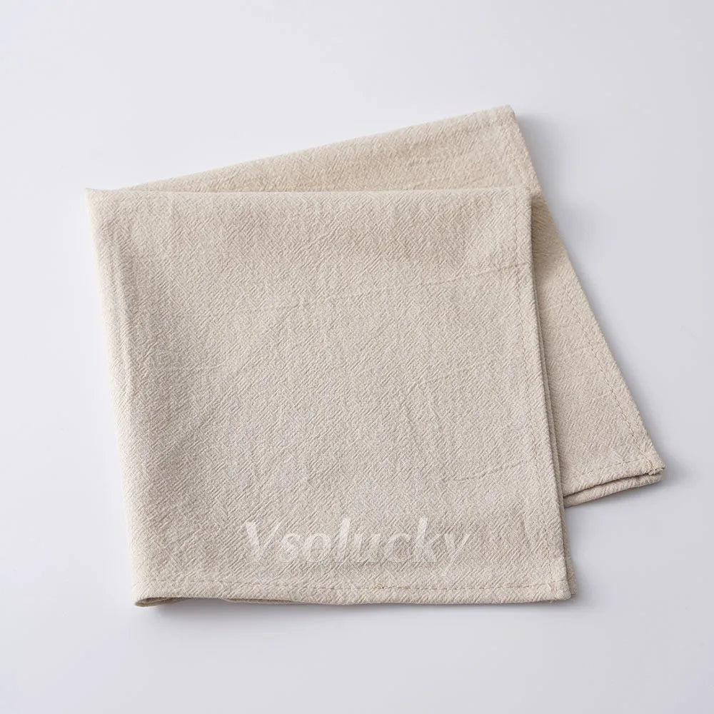Cloth Napkin 40x40cm Washed Cotton Plain Washed Cotton Soft Rustic Table Napkin for Wedding Christmas Party Daily Family Meals