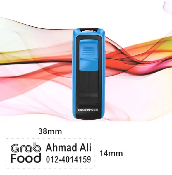 Free Custom Self Inking Engraving Pocket Stamp with Your Signature Design Text, Logo, Drawing