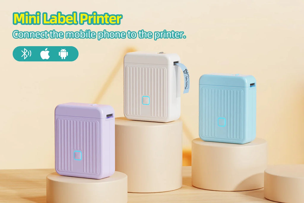 DOLEWA T01 Label Printer Portable Mini Thermal Printer Without Ink Bluetooth Wireless Labeling Machine DIY Barcode Sticker