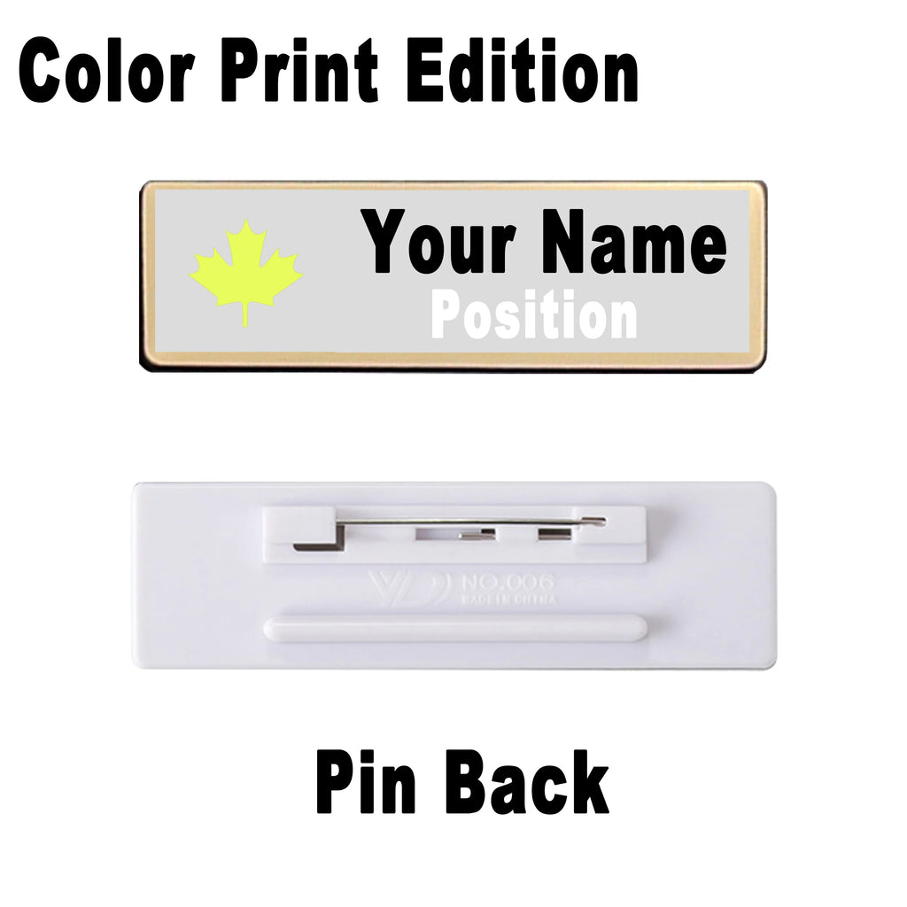 Custom Name Badge Engraved Personalized Name Plate Stainless Steel Custom Name Tag with Magnetic Pin Back Pin Clip