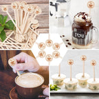 50/100Pcs Coffee Stirrers, 5.9-Inch Wooden Stir Sticks with Round Ends, Disposable Stirring Sticks for Cocktails Milk Tea