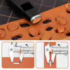 WUTA Pro Leather Oblong Punching Tools Belt Hole Puncher Flat Hollow Punches Strap Watch Band Heavy Duty Oval Hole DIY Craft