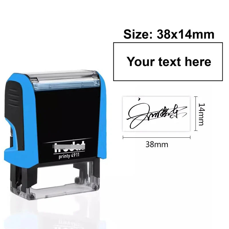 Customizable Self-Inking Rectangular Personalized Name Signature Laser Engraved Rubber Stamp