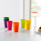7pcs Rainbow Plastic Cups Set Reusable Water Mug Picnic Travel Trendy Funny Portable Rainbow Suit Cup Party Kids Drink Cup