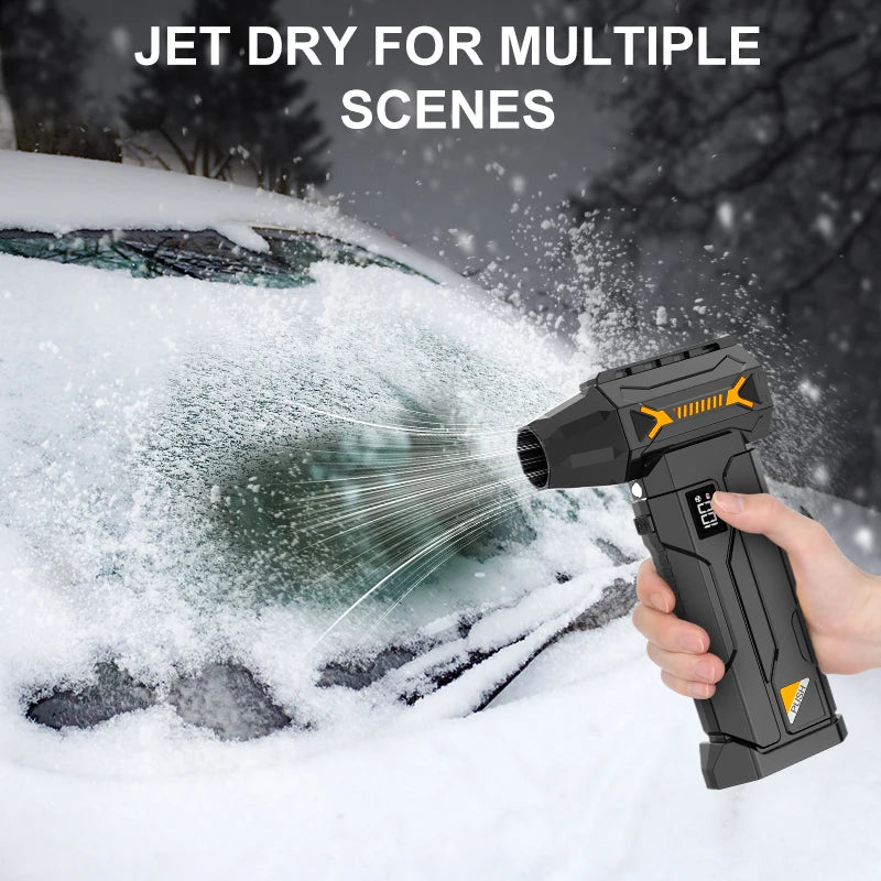 900000RPM Brushless Violent Turbo Fan 4 Speed Cordless Jet Blower Rechargeable Air Duster for Keyboard Car Pet Snow Multi Nozzle