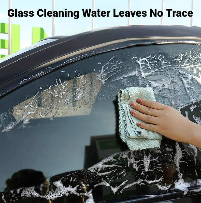 Fish Scale Microfiber Cleaning Cloth Lint Free No Trace Reusable Polishing Rag For Window Car Kitchen Mirror Glass