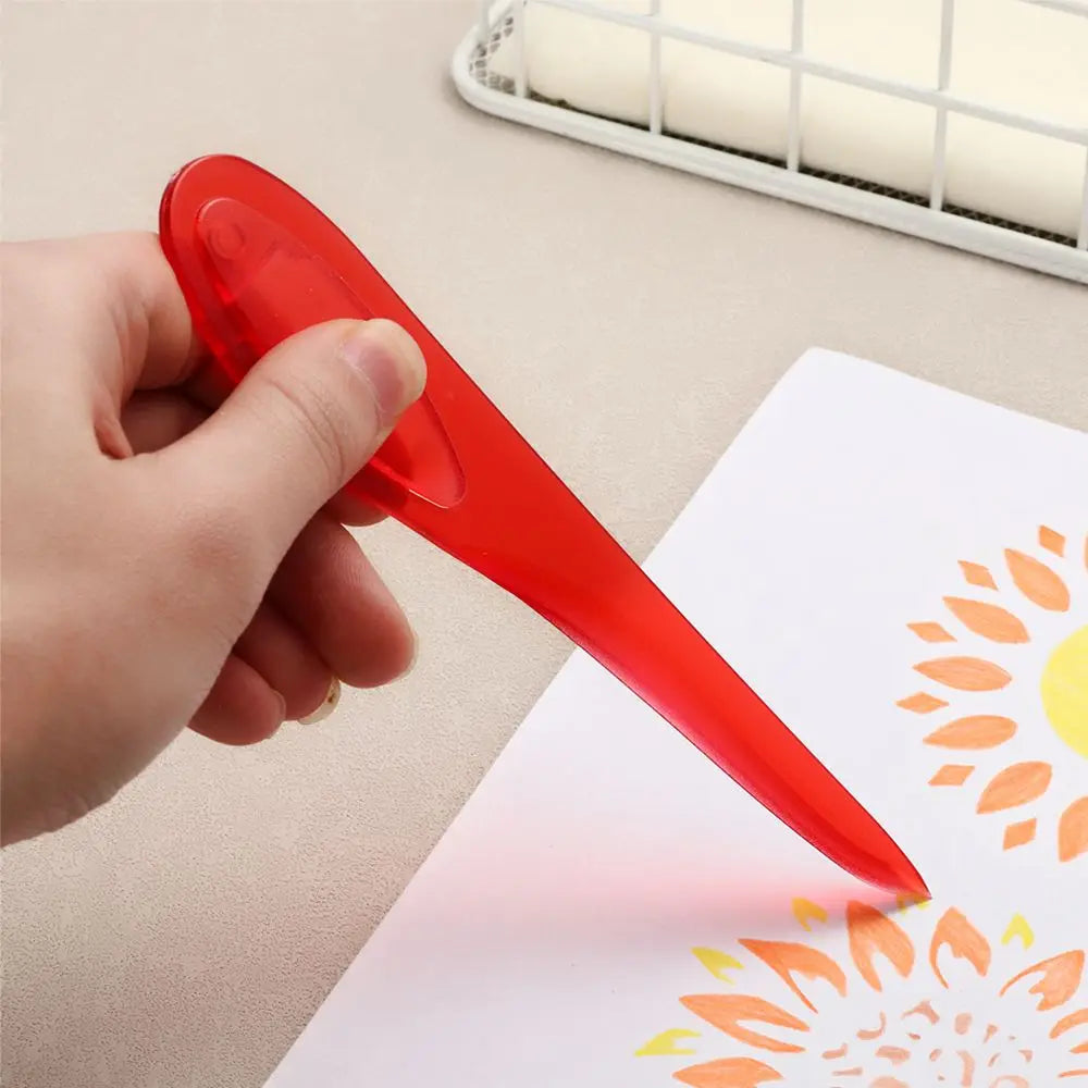 1PC Colorful Plastic Paper Cutter With Handle Point Turner Seam Creaser Letter Opener Mark Presser Tool Office School Supplies