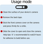 2PCS WebCam Cover Antispy Front Camera Lens Privacy Slider Protector for IPhone 17 Air 16 15 Pro Max Plus 17Pro Web Cam Sticker