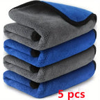 1-5 pcs Microfiber Car Washing Towel Soft Quick Drying Windows Mirrors Wiping Rags Home Double Layer Cleaning Cloths 500GSM
