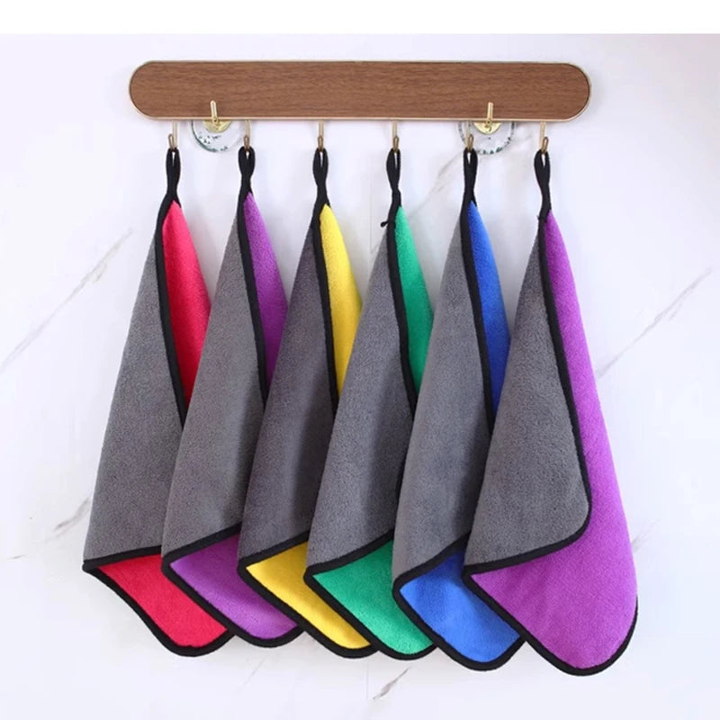 Microfiber Car Cleaning Towel Car Wash Drying Cloth Household Cleaning Supplies Dish Washing Cloth Hemming Car Detail Wash Towel