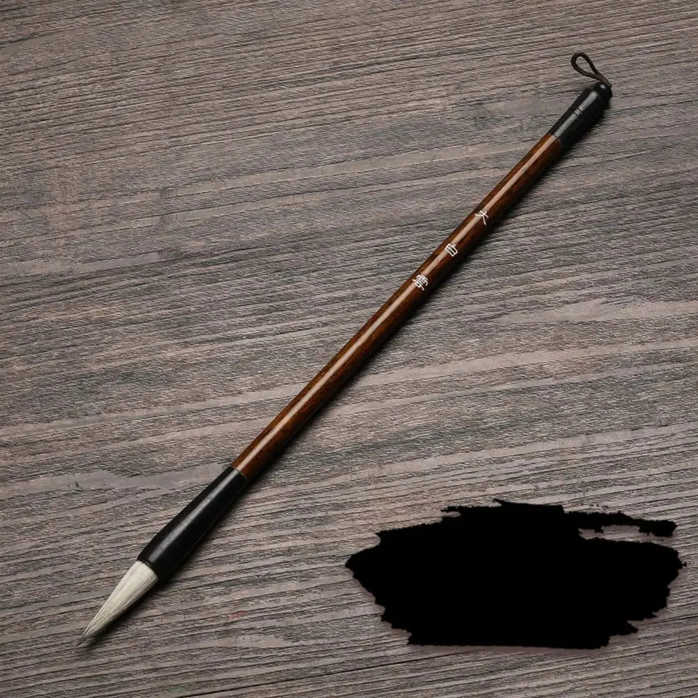 Ancient Oil Watercolor Chinese Calligraphy Brush Wolf Hair Wood Scriptures Writing Brush Oil Painting Art Paint Brush Artist
