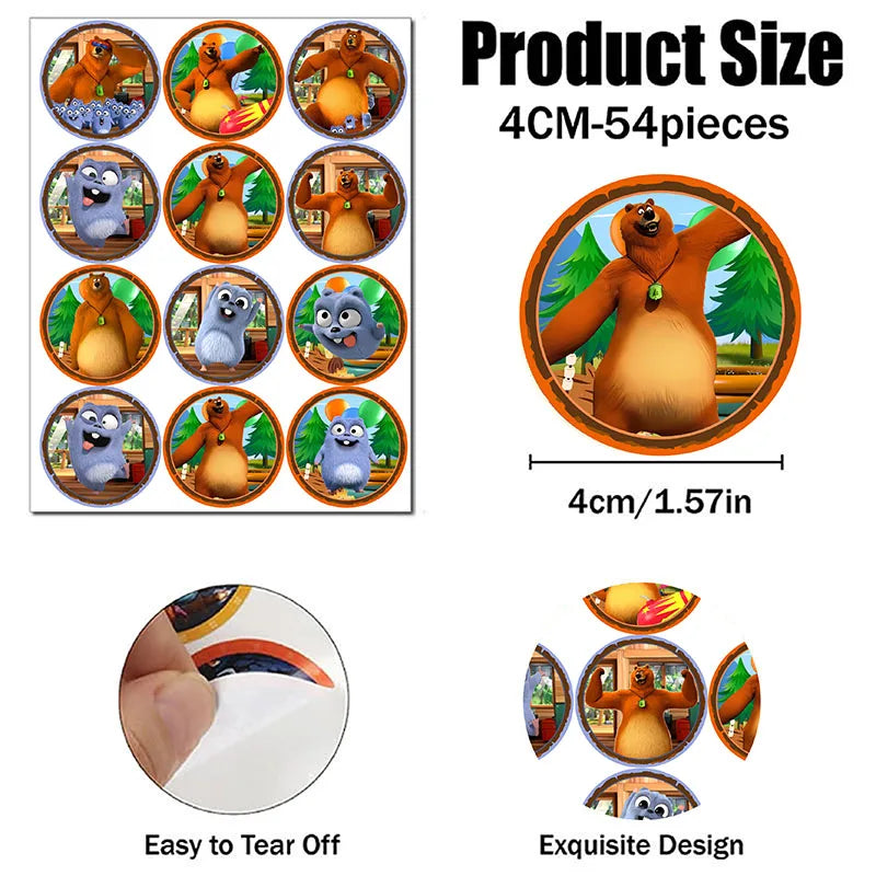 Grizzly and The Lemmings Cartoon Party Supplies Disposable Tableware Paper Plates for Birthday Shower Party Decoration Gifts