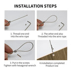 10-20pcs Steel Wire Rope Cable Clamp, Adjustable Metal Fixture Suitable for 1-4mm Stainless Steel Wire Rope