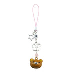 Kawaii Rilakkuma Easy Bear Phone Rope Chain Keyrings Lazybear Doll Keychains Bag Key Pendants Gift