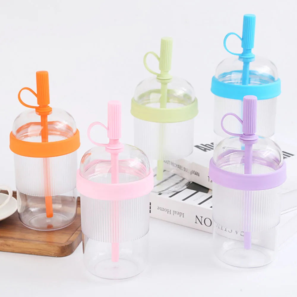 540ML Large Capacity Reusable Tritan Material Milk Tea Juice Cold Drink Straw Cup Unisex Portable Transparent Plastic Coffee Cup