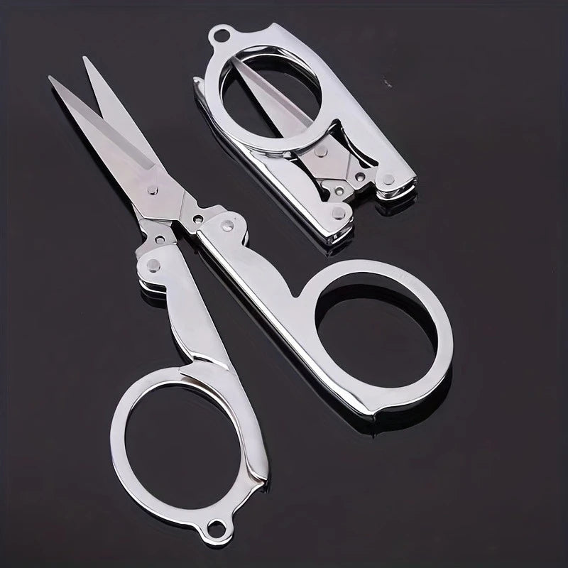 1Pcs Steel Folding Scissors Travel Scissors Sewing Scissors Portable Mini Scissors Paper Scissors Office Supplies