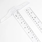 4pc, T-Square Ruler, Transparent And Orange, Clear Dual-Sided Measurement Tool For Drafting And General Layout Work