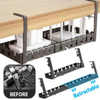 Under Desk Cable Management Tray No Drill Iron Power Strip Holder Wire Cord Organizer Clamp Mount for Home Office Desk