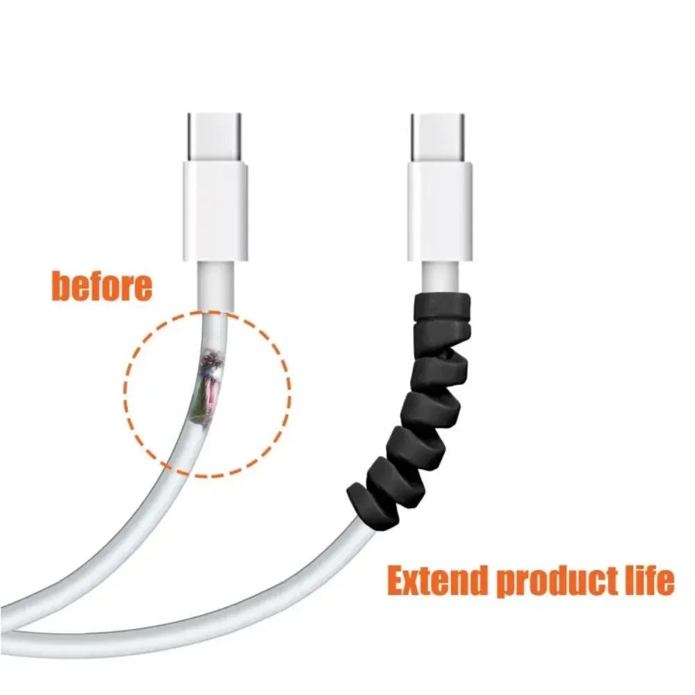 12PCS Charging Cable Protector Cover USB Cable Earphone Wire Spiral Cord Protector for IPhone 13 Samsung S21 Xiaomi Poco Cable