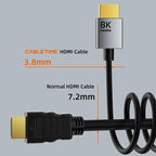 CABLETIME 8K Slim HDMI 2.1 Cable HDMI to HDMI Cable 8K@60Hz 4K@120Hz Ultra HD Resolution 3.8mm Width for Laptop Lenovo Dell