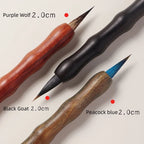 Animal Hair Fine-Tip Brush Portable Calligraphy Brush for Travel Small Regular Script Watercolour Painting Outline Pen