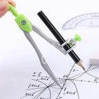1 Set Math Geometry Kit Protractor Compass Set Triangle Ruler  11 Pcs Student Supplies,Green