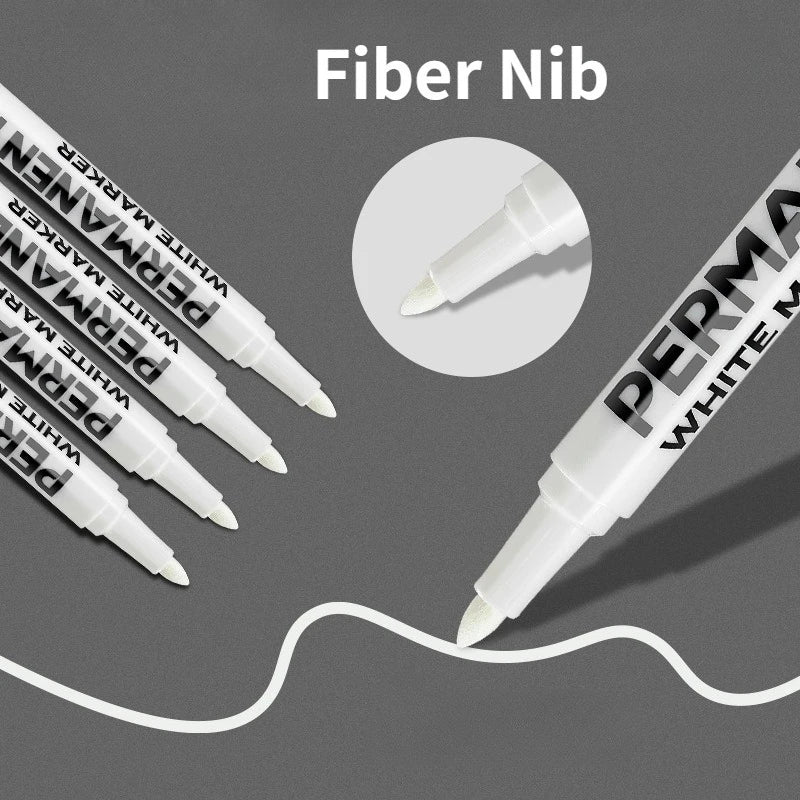1/3/6Pcs White Marker Pens Acrylic Paint Pen for Rock Ceramic Glass Tire Metal Canvas Waterproof Painting White Marker