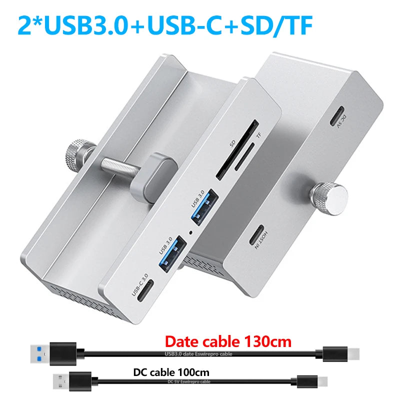 10Gbps USB HUB Clamp USB3.2/3.0/2.0 Splitter Adapter External Multi Clip Dock For iMac Macbook Lenovo Desktop PC Accessories