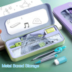 7Pcs/Set Student Compass Set School Mathematical Rulers Multi-Function Learning Professional Drawing Tool Girls Gifts Stationery