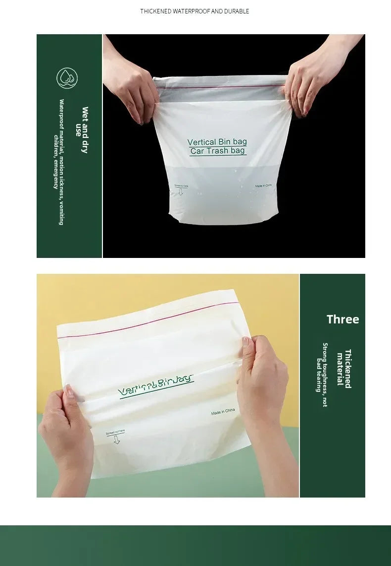 Self-Adhesive Disposable Trash Bag Thicken Waterproof Garbage Bag Leak-Proof Rubbish Storage Bag for Car/Home/Office